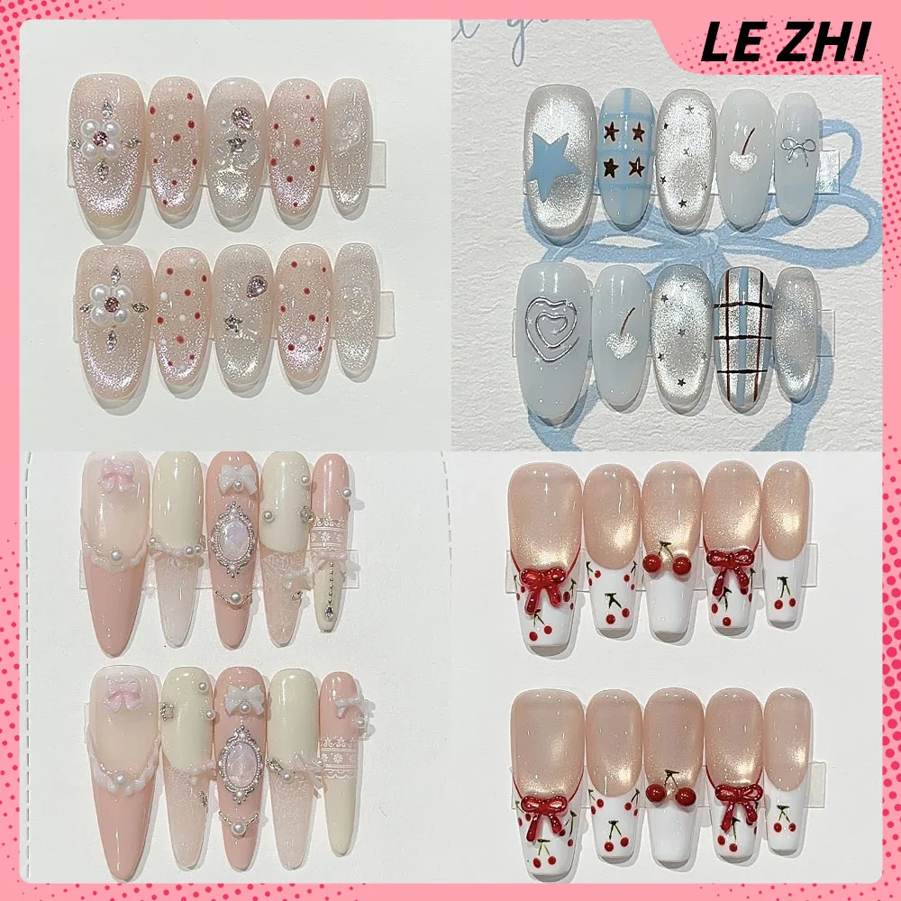 Nail Art Full Cat Eye - Prostota 3D Kokardka Magiczne Lustro Perłowe