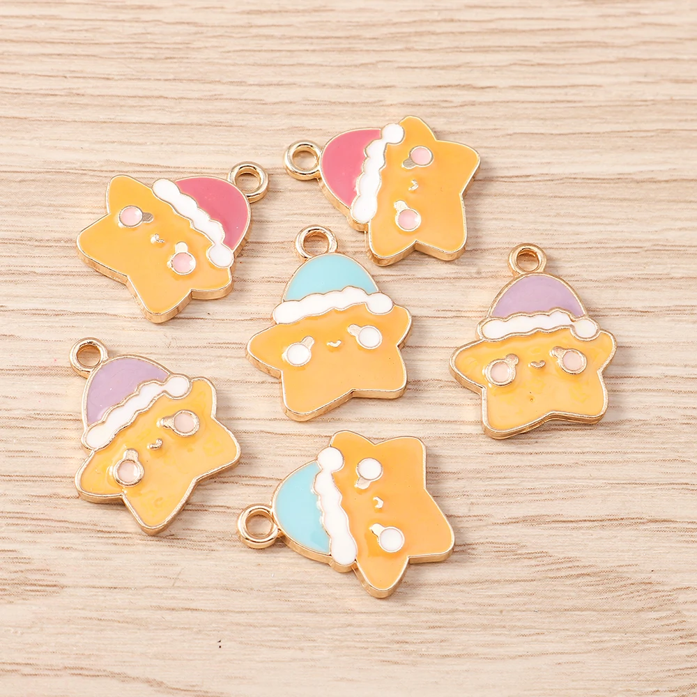 

Tusember 10pcs Cute Colorful Lucky Star Charms Pendants for DIY Necklace Earrings Handmade Jewelry Making Accessories