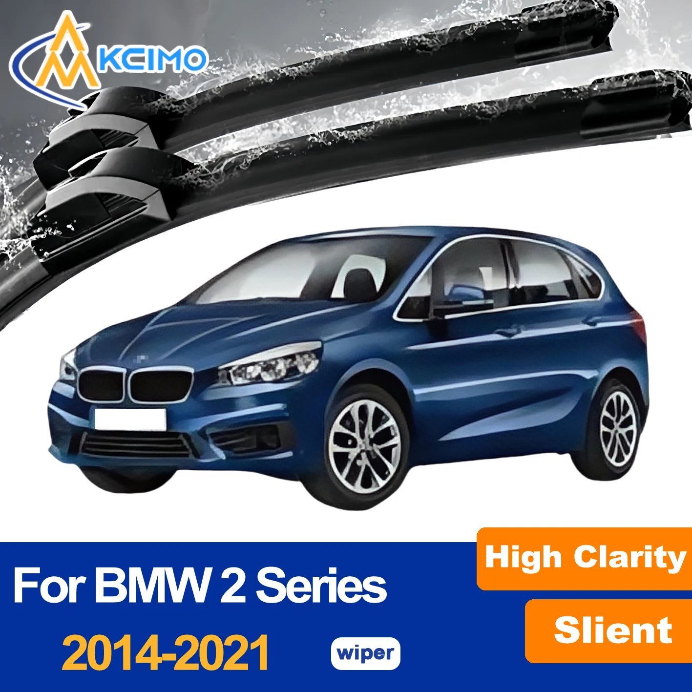 

2PCS Windshield Wiper Blades For BMW 2 Series Active Tourer F45/F46 2014-2021 Front Wiper Blade Replacement Premium Rubber/Beam