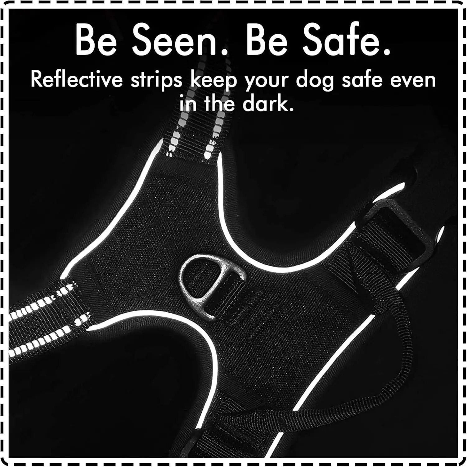 Dog Harness No Pull Adjustable Padded Vest With Reflective Tape_voghion.com