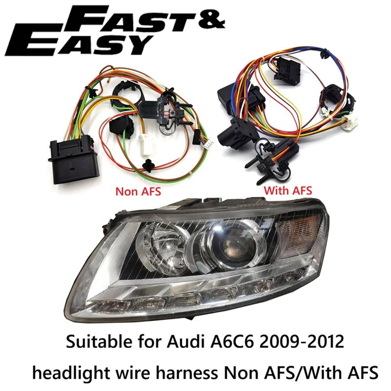 Applicable to Audi A6C6 2009-2012 Xenon Headlight Wiring Harness Headlight Internal Wire Harness Plug With AFS and Non AFS
