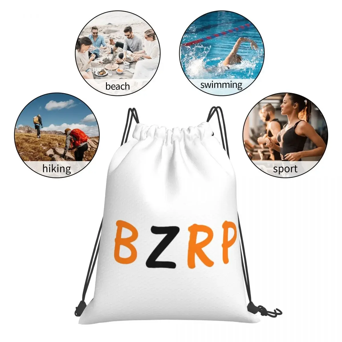 Bizarrap BZRP Sacos de cordão portáteis multifuncionais, bolso para pacotes, bolsa de esportes, mochila para homens e mulheres, mochilas escolares