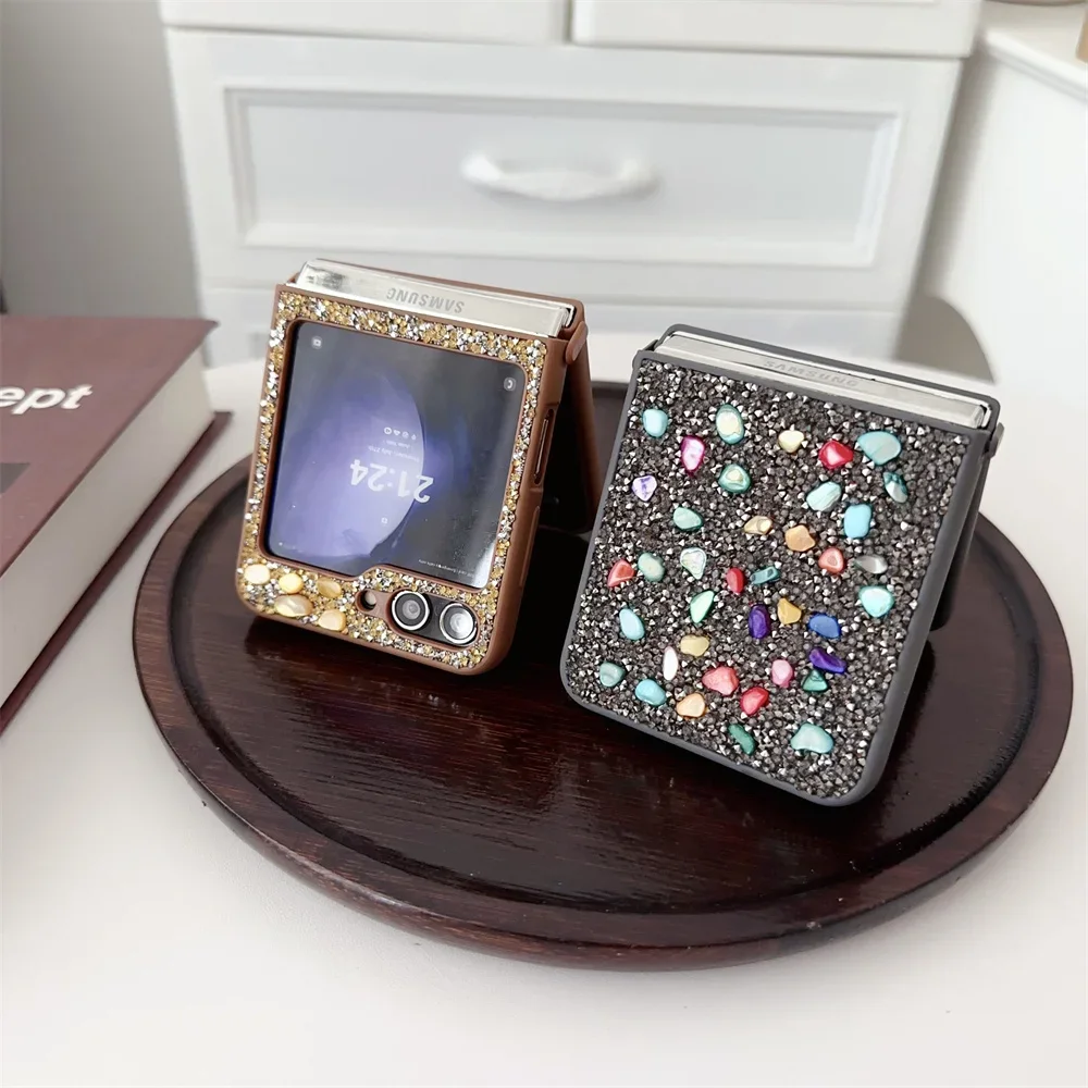 For Samsung Z Fold 7 6 Luxury Glitter Diamonds Case for Samsung Galaxy Z Flip 7 6 5 4 3 Flip6 Z Flip 7 Rhinestone Bling Cover