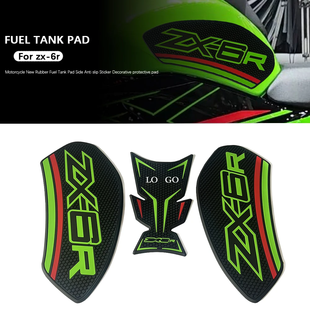 

Motorcycle FOR Kawasaki ZX-6R 2024- Accessories Fuel tank sticker Rubber Fuel Tank Anti-slip protective Stickers wear resistant