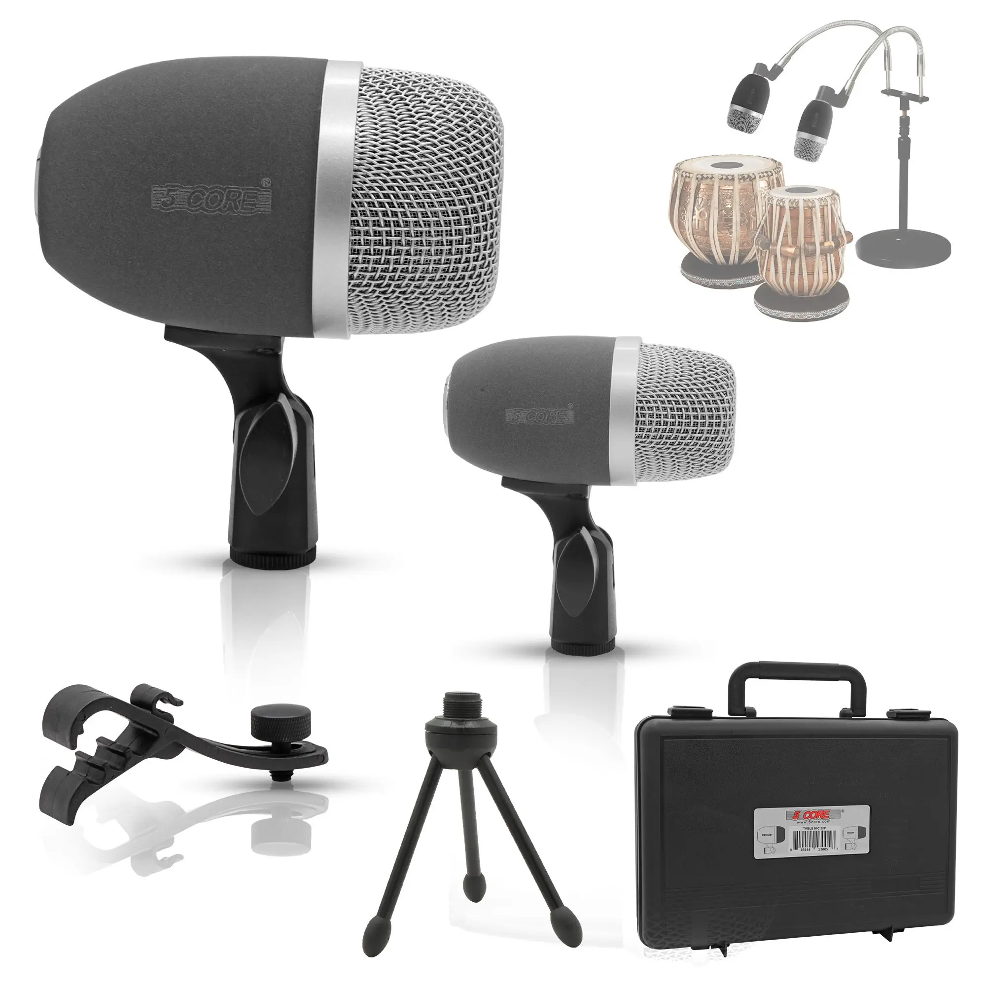 مجموعة ميكروفون أداة هندية من Tabla لميكروفون Bayan & Dayan Dholak أحادي الاتجاه Mridangam لتسجيل المرحلة المباشرة #1