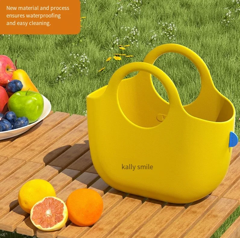 Commute Shopping Basket Bag - EVA Year of the Monkey Water Bucket Handbag - Waterproof High-Quality Outer Appearance Meal Bag -