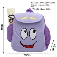 Cartoon Dora The Explorer Backpack Cute Smile Face Student School Bag with Pencil Case Purple Canvas Daypack Gift 6