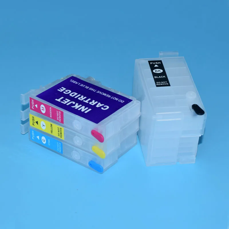 Refillable Ink Cartridge for Epson Workforce Pro No Chip WF3621 WF3641 WF7111 WF7211 WF7611 WF7621 WF7711 T1881-T1884