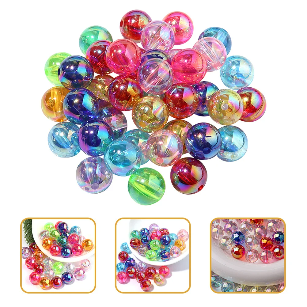 

200Pcs Colorful Acrylic Round Beads DIY Jewelry Making Loose Beads for Bracelet Necklace Craft Accessories Round Spacer Bead