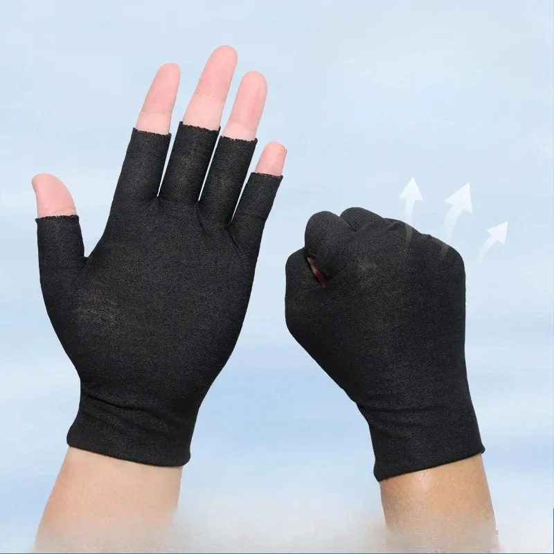 Professional Stretchy Anti-UV Gel Gloves for Manicures Fingerless Nail Art Protection Gloves for Home And Outdoor Use
