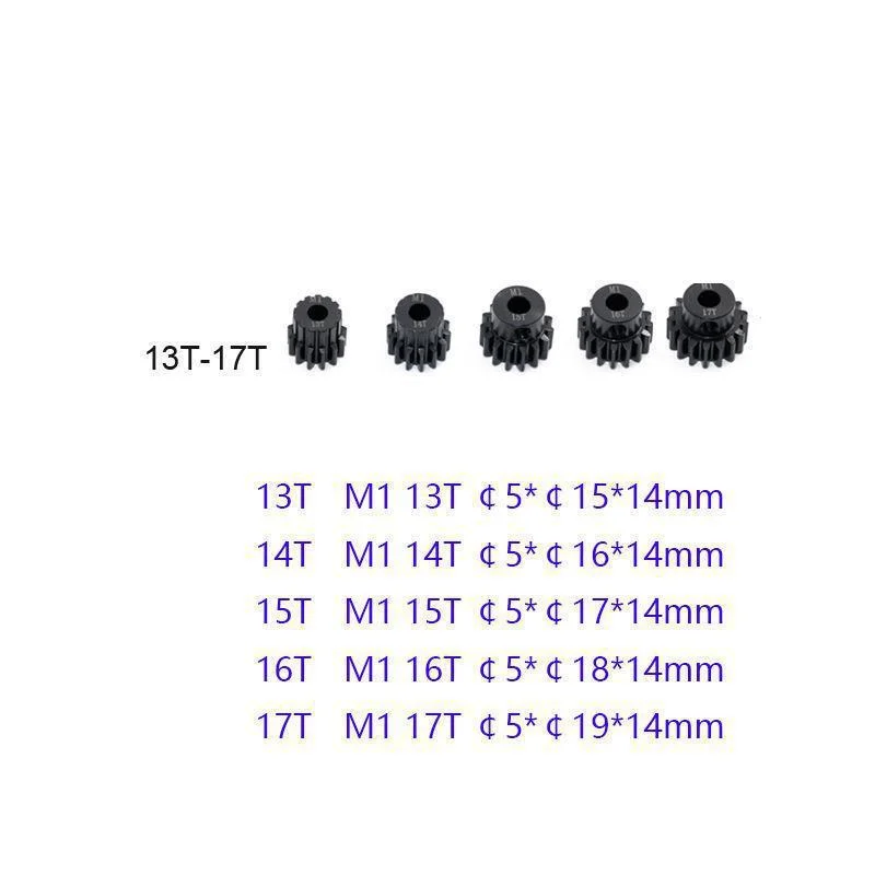 1/5PCS Metal Steel M1 Pinion Gear Sets 21T 22T 23T 24T 25T 5mm Shaft Motor Gears with Hex Key for 1/10 RC Brushless Brush Motor