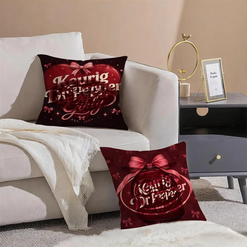 Beautiful K-Keurig Dr Pepper Cushion Cover Pattern Printed Pillowcase for Living Room Sofa Cushion Cover & Bedroom Decor