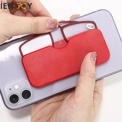 IENJOY Mini Reading Glasses Canbe Stick On Phone Clip Nose Reading Glasses Portable Presbyopic Glasses With Case 1.0 2.0 3.0