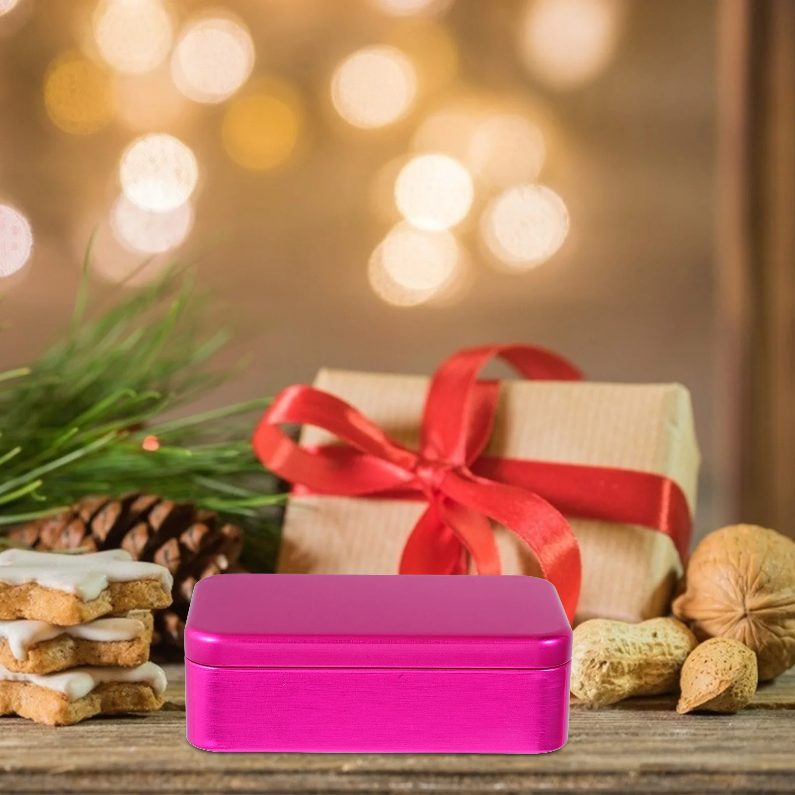 

5pcs Square Brushed Tin Box Set Small Metal Storage Containers For Jewelry Coins Candy Pills Crafts Tea Snacks Rectangular