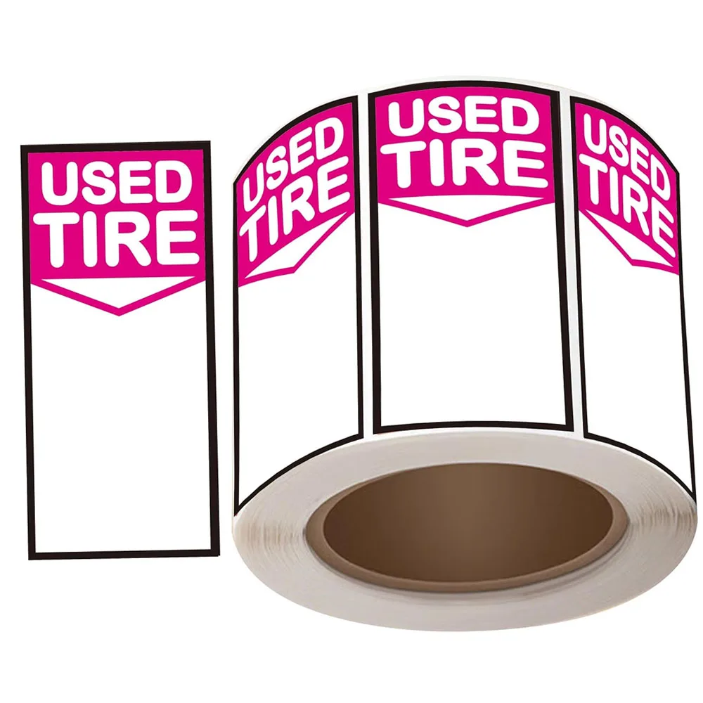 

2.75 x 6 Inch Used Tire Label Inventory Tag for Wheels - Tire Sale Roll Stickers for Auto Tire Repair Retail Shop 250 Pcs
