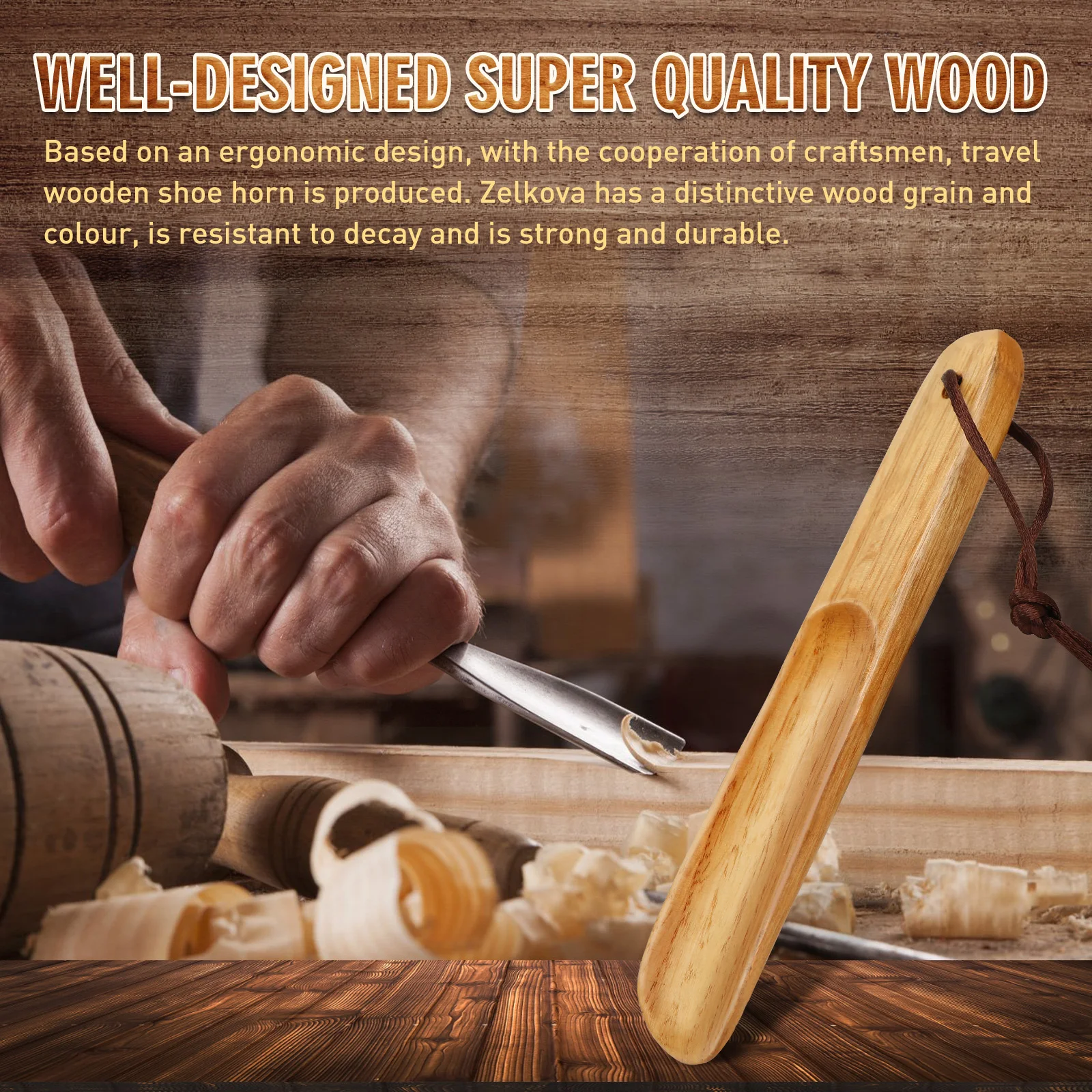 Mini elevador de zapatos portátil de madera maciza de 16CM, herramientas para el hogar, accesorios para zapatos, cuchara para zapatos, cuernos de zapatos de madera para personas mayores