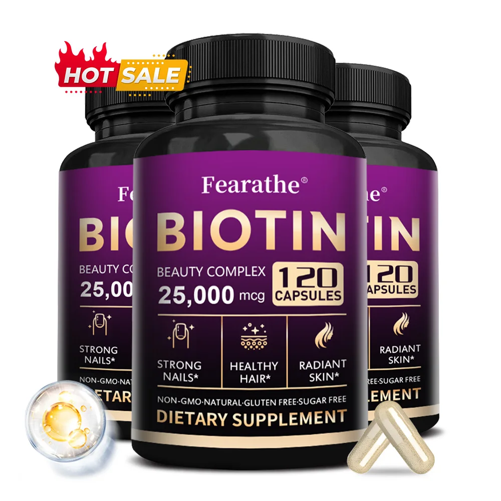 Biotina - Integratore vitaminico per supportare il metabolismo energetico e capelli sani, pelle e unghie, 25.000 Mcg