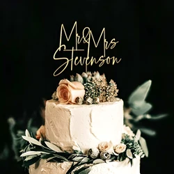 Wedding Cake Topper Personalized Mr and Mrs Cake Topper, Anniversary Cake Topper, Laser Cut Wooden Acrylic Cake Topper