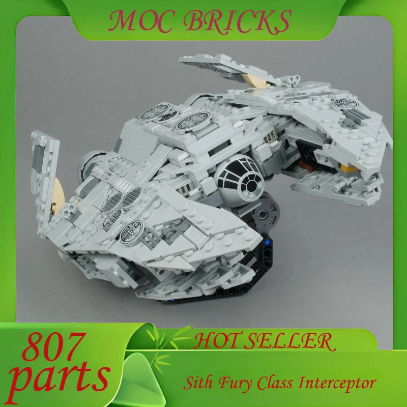 

Customize 807 Parts MOC Sith Fury Class Interceptor Starship Empire Military Transport Bricks DIY Assembly Bricks Model Toys