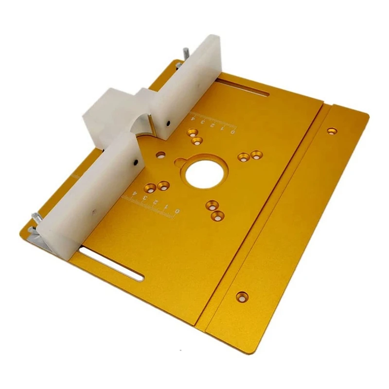 Router Table Insert Plate W/Miter Gauge For Woodworking Benches Table Saw Multifunctional Trimmer Engraving Machine