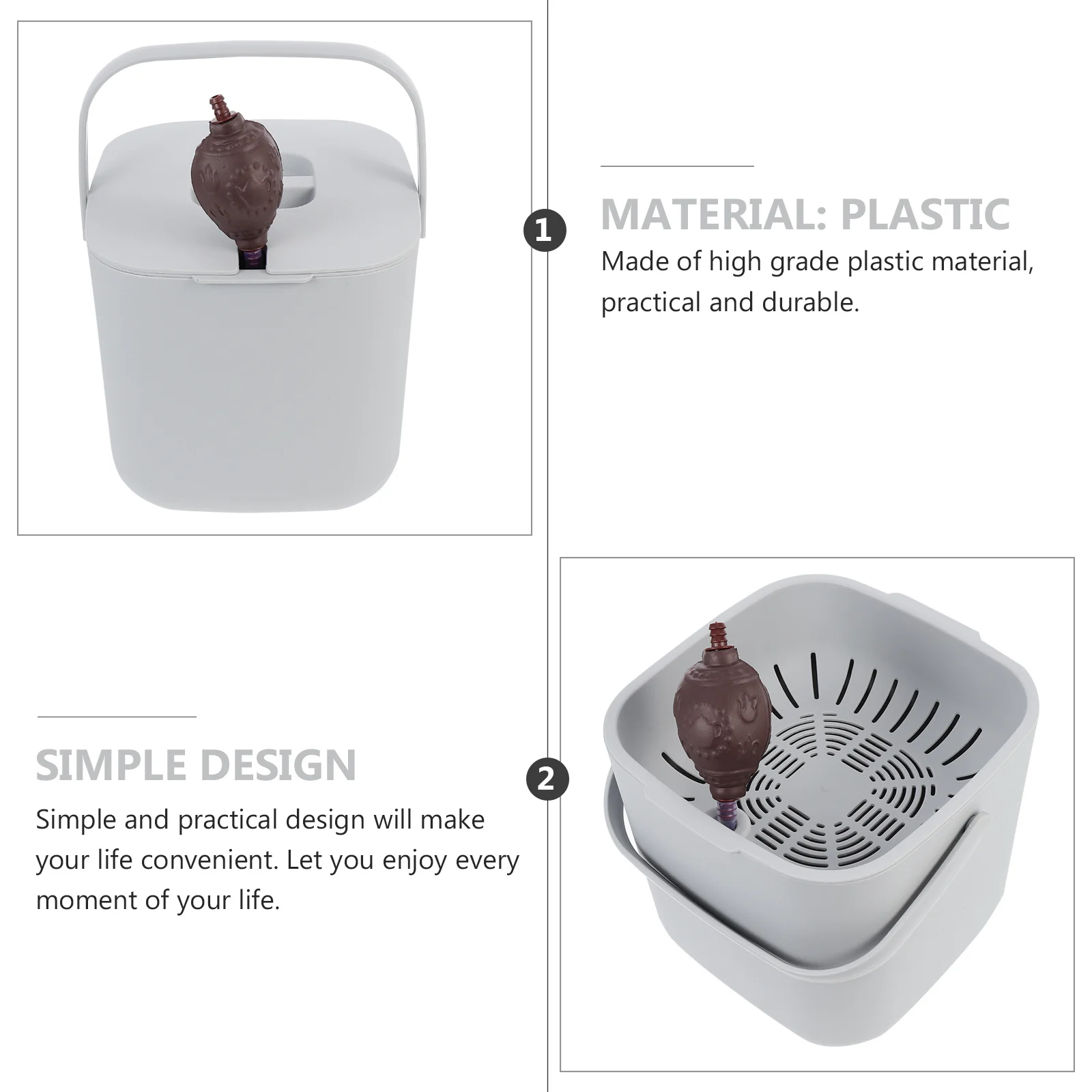 1 مجموعة 1 مجموعة دروس دلو المحمولة حامل أوراق الشاي البلاستيكية للمنزل المطبخ مكتب الشاي بقايا تخزين تصفية سلة النفايات