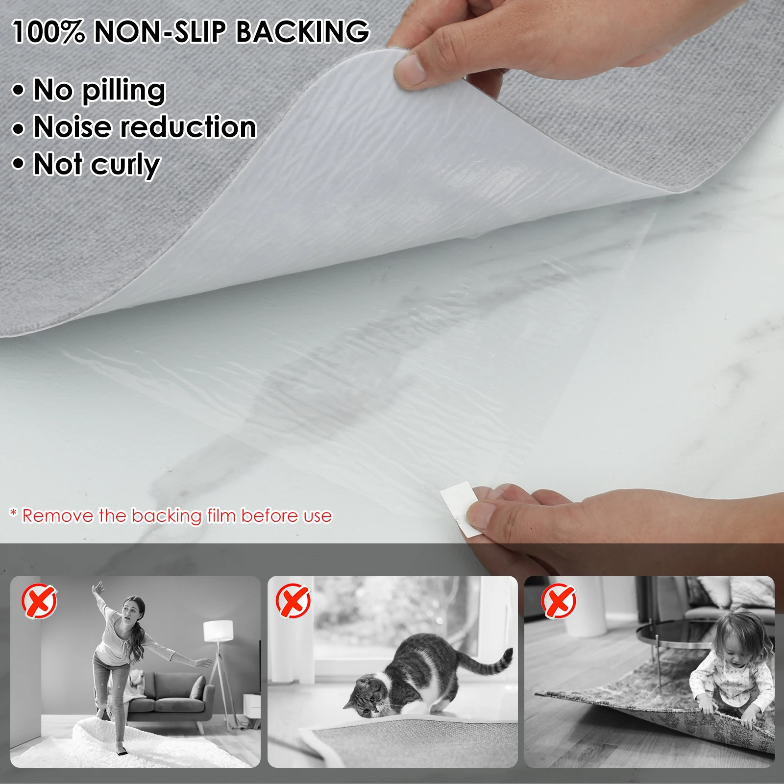 Computer Chair Office Mat Abrasionproof Anti Slip Self-adhesive Desk Rug Gaming Swivel Rolling Chair Mat Protective Rolling
