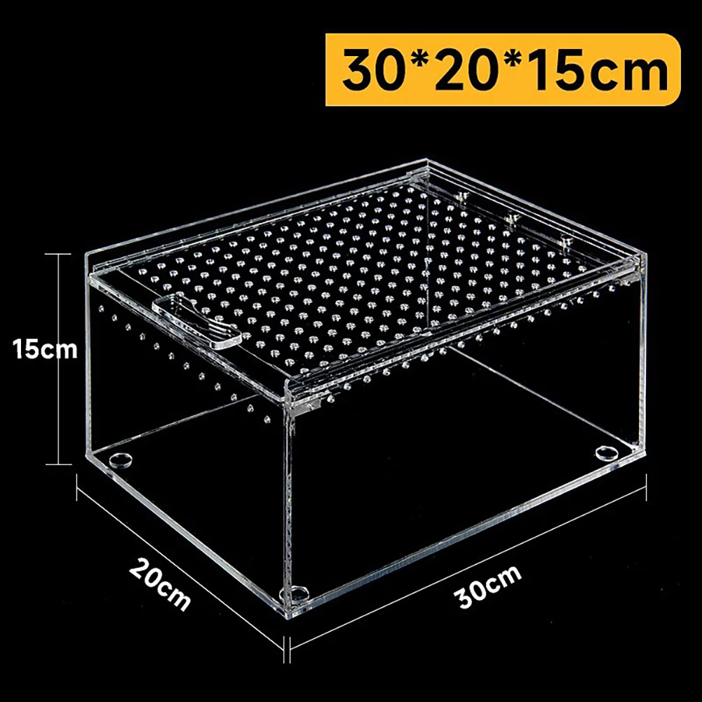 Transparent Acrylic Reptile Breeding Box Spider Lizard Amphibian Terrarium Leak-proof Pet Habitat Arboreal Tarantula Enclosure