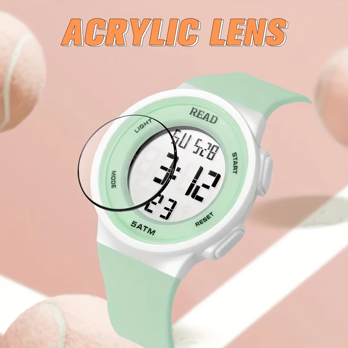 Sport Women's Digital Watch Fitness Tracker LED HD Waterproof Stopwatch Alarm Chronograph Silicone Band for Running 5 Colors