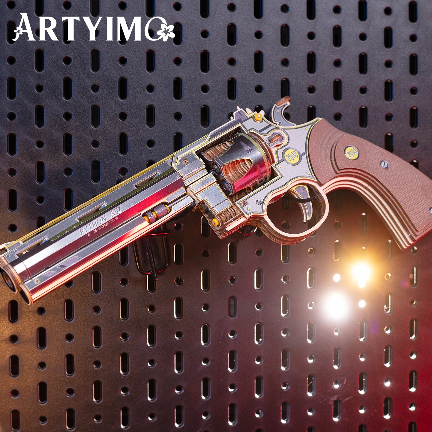 ARTYIMO Colt Python 3D Wood Puzzle DIY Assembly Kit, Brain Teaser, Desk Decor, Christmas Halloween Birthday Gift, Collectible