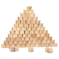 100pcs 2cm Wooden Cubes, Unfinished Natural Wooden Block Blank Cube for DIY Project Craft Making Painting Baby Showers