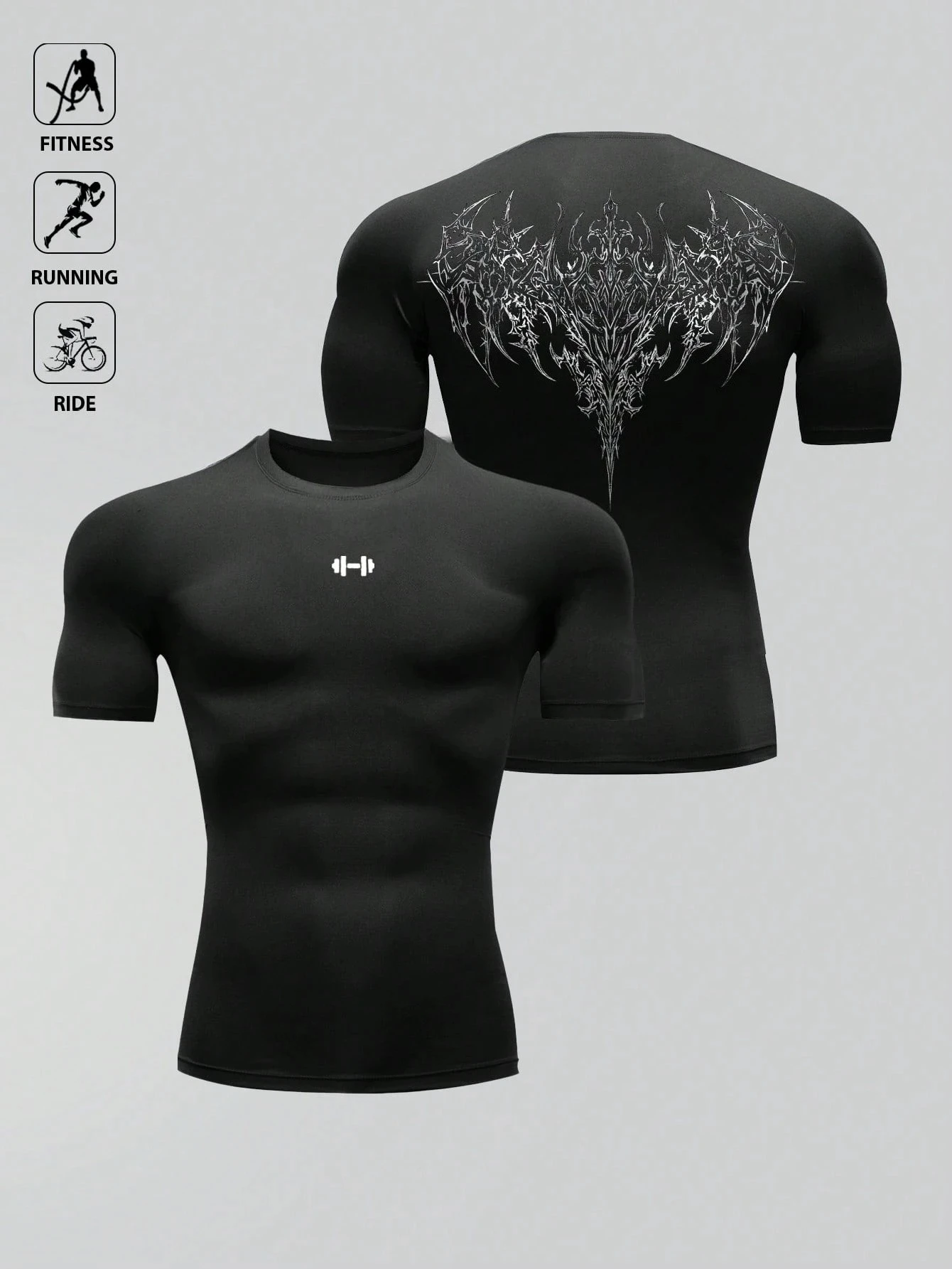 Einfaches bedrucktes Kurzarm-Sport-T-Shirt für Herren, Fitness-Shirt, schnell trocknendes Sommer-Mode-T-Shirt mit Grafikdruck