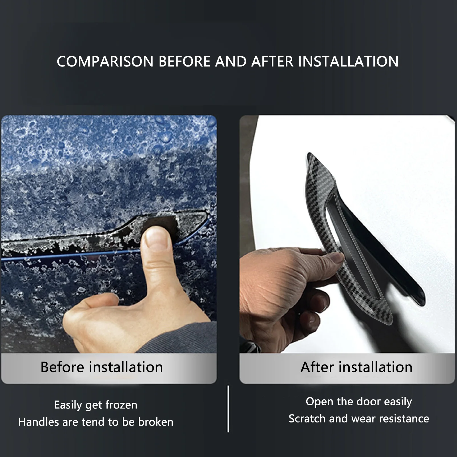 Car Door Handle  Cover Door Handle Antifreezing Cover Weather Proof Quick Installation Exquisite Workmanship for Car