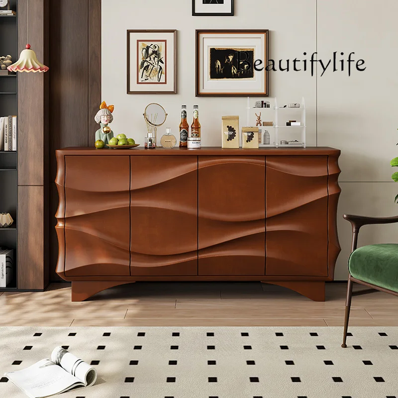 

dining side cabinet household storage decorative cabinet large capacity partition entrance tea cabinet all solid wood