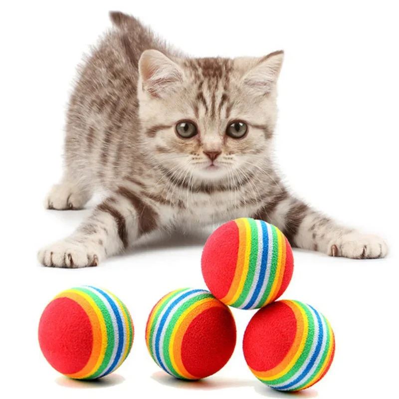 10PCS Cat Toy Balls Interactive for Indoor Cats Best Kitten Favorite Gift Soft Foam Ball Chase Quiet Playing Cats Stuff Supplie