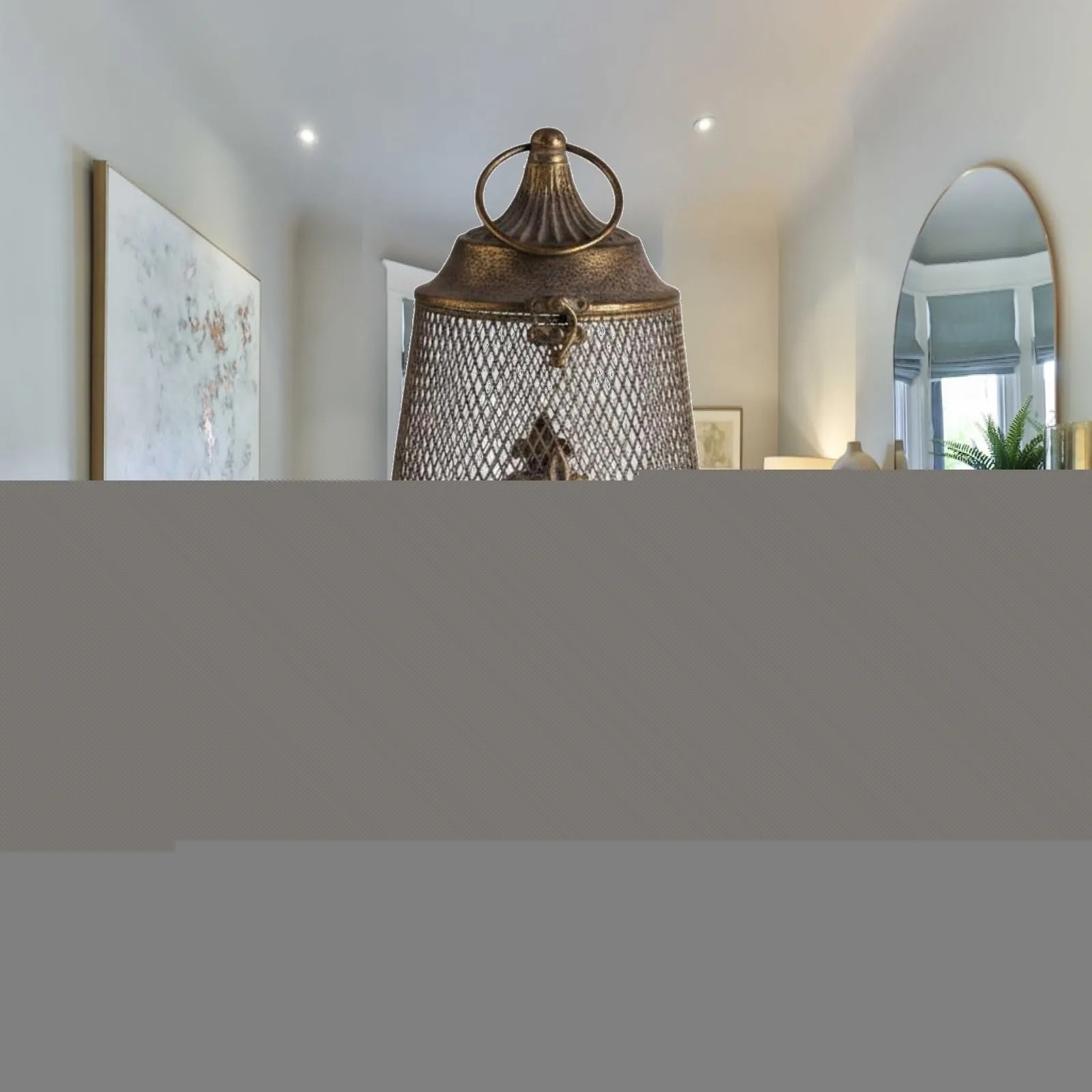 Metal Candle Lantern Vintage-Style Lantern Candle Holder Distressed Finish Home Decor