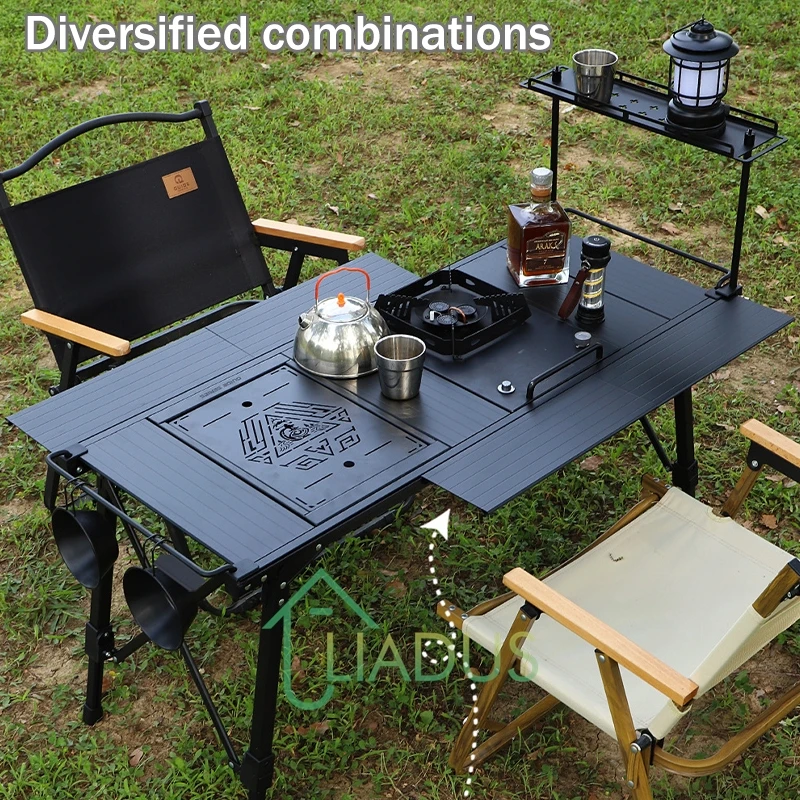 Outdoor Camping Aluminum Folding Table Elevating Picnic Table IGT Table Module Table Hiking Barbecue Travel Picnic Table