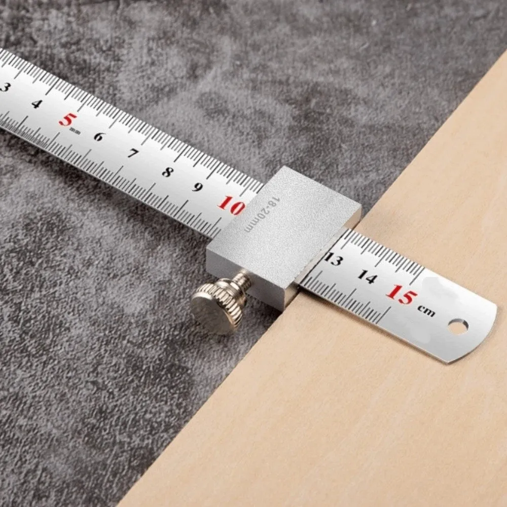 Metal Carpenter Woodworking Steel Ruler Corrosion Resistant Clear Scale Straight Ruler Gauge Precise Ruler Block Heavy Duty