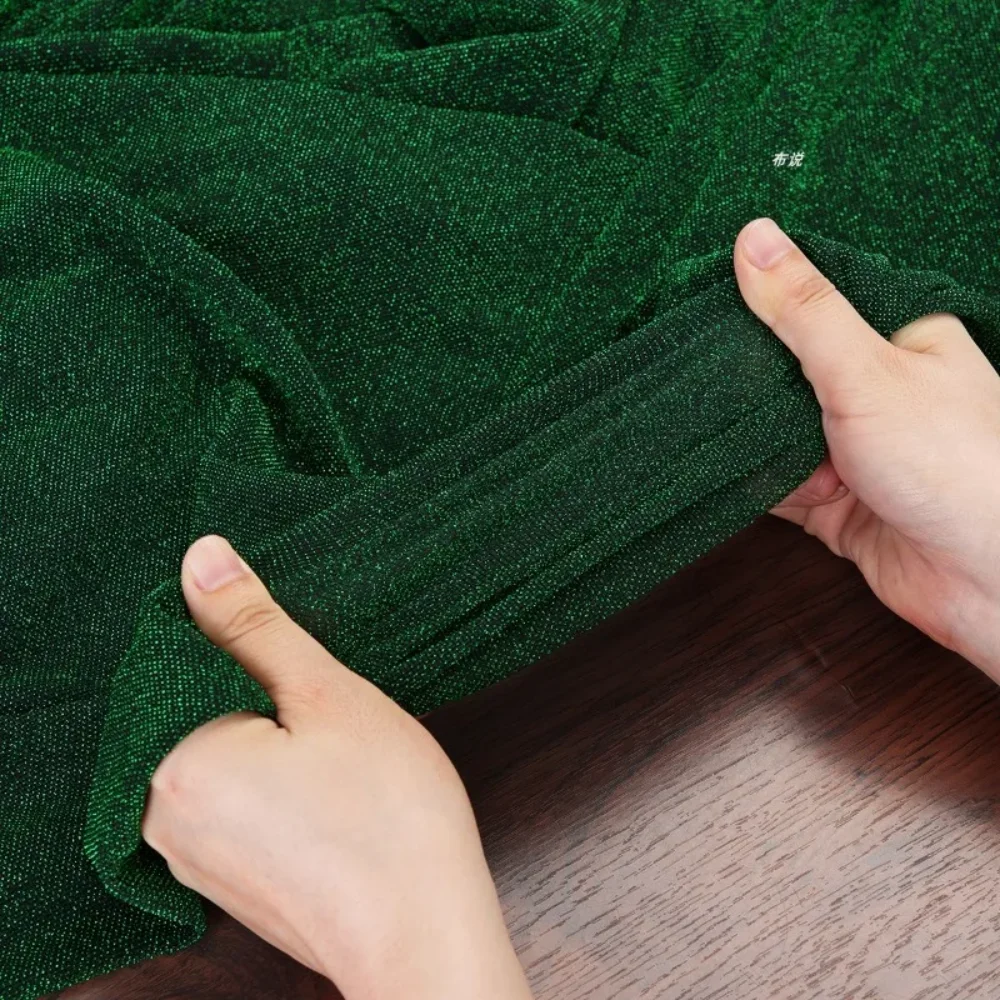 

Светящаяся ткань с частицами звезды для эластичного спандекса, блестящая мягкая и липкая модная одежда, ткань для шитья своими руками на метр