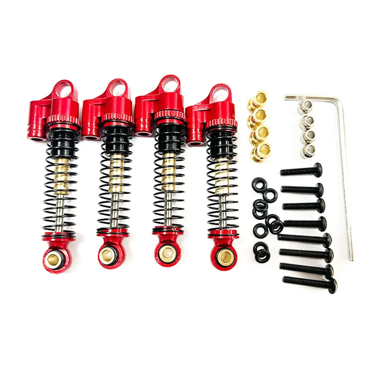 For FMS FCX24 Metal 43mm Shock Non Oil Oressure 1/24 RC Crawler Car Upgrades Parts Accessories,Red