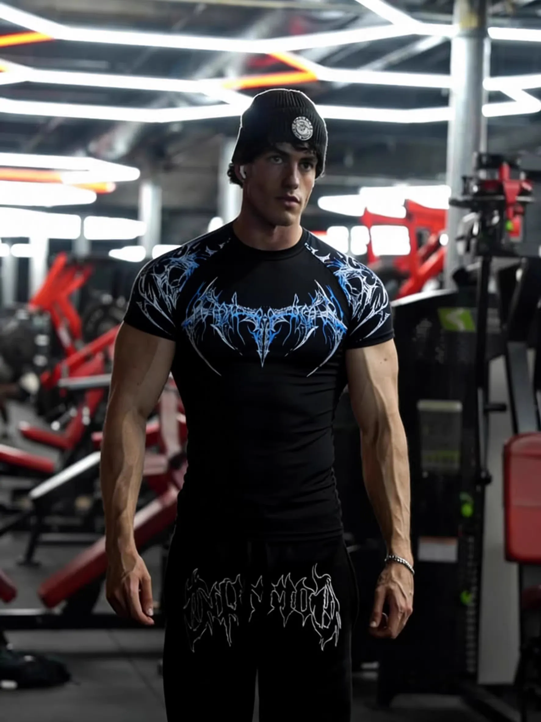 Sport Short-sleeved Men's T-shirt American Trendy Brand Fitness Muscle Training Quick-drying Breathable Elastic Running