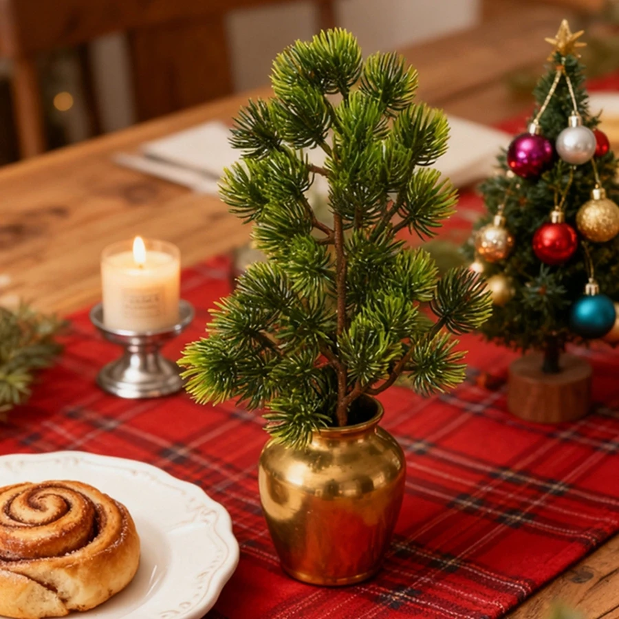 

Artificial Plants Beauty Pine Home Reception Room Teapoy Decor Christmas Arrangements DIY Gift Box Scrapbook Tree Wedding Bridal