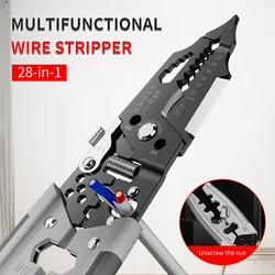 Multifunktionales Abisolierwerkzeug, 28-in-1-Multitool-Zange, Crimpzange, Kabelschneider, Abisolierzange, Werkzeuge, Crimpzange, Terminal