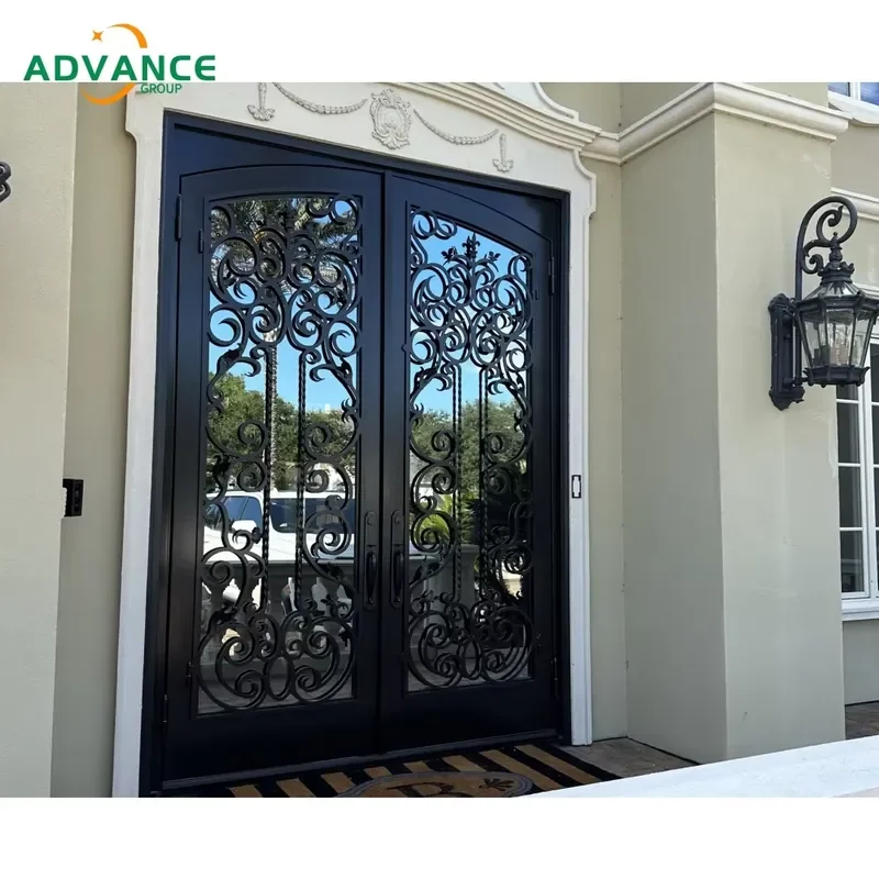 2026 Artistic Wrought Iron Fence Door Stylish Metal Gate for Garden and Yard Wrought Iron Door Metal Gate