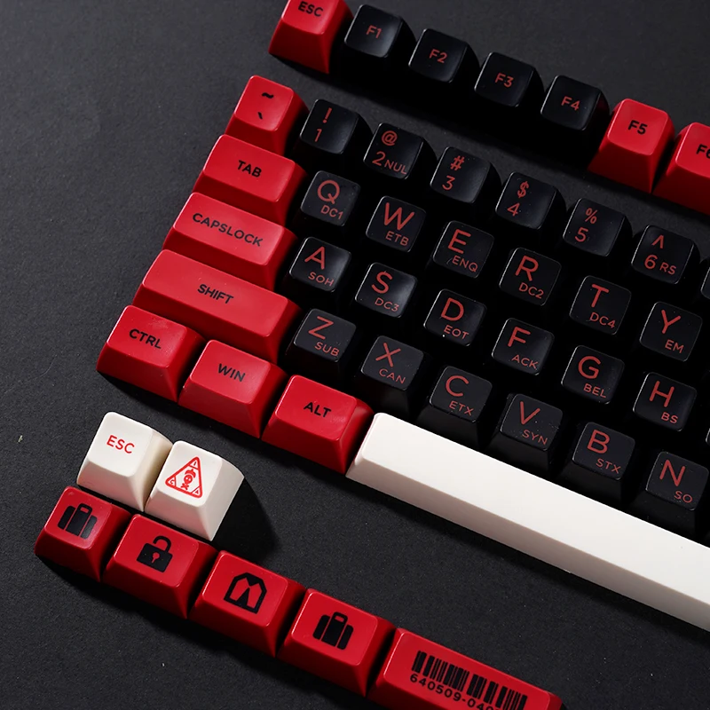 Hitman: Codenaam 47 Thema Keycap Set Rode En Zwarte Kleur Abs Materiaal Sa Profiel Fit 61%-108% Mechanische Toetsenbord Gaming Keycaps