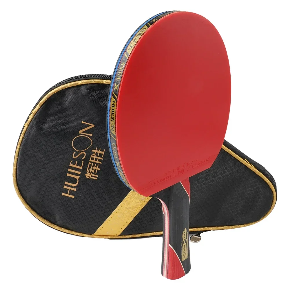 1Pc Table Tennis Racket Professional Racket Carbon Fiber And Rubber Blade Table Tennis Bat Paddle With Bag Short/Long Handle