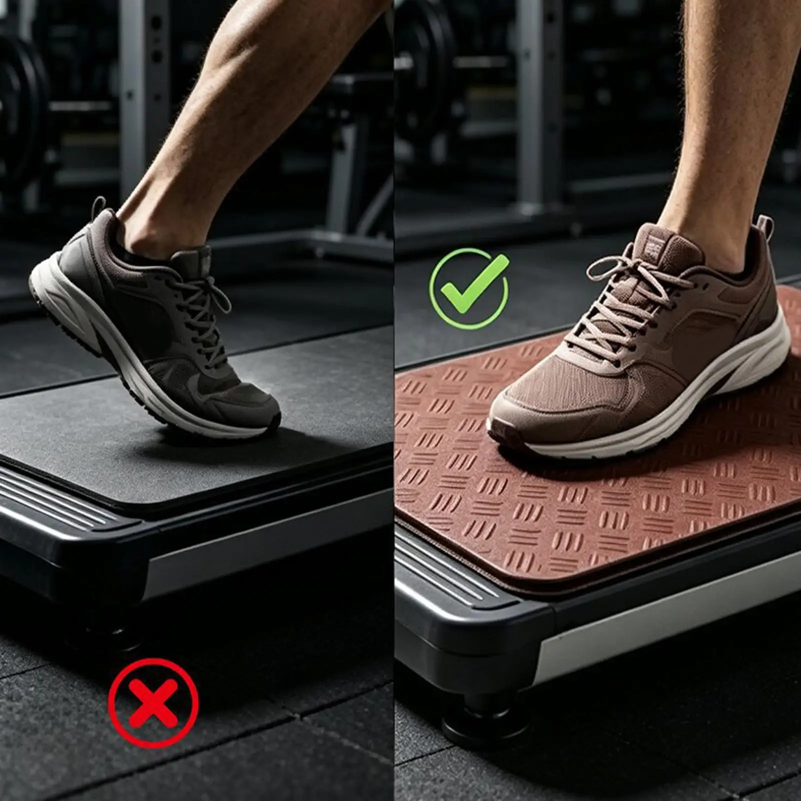 Non-Slip Double-Sided Mat Hack Squat Machine Foot Mat Anti-Slip Leg Press Machine Pedal Foot Pad For Leg Quads Hamstrings Glutes