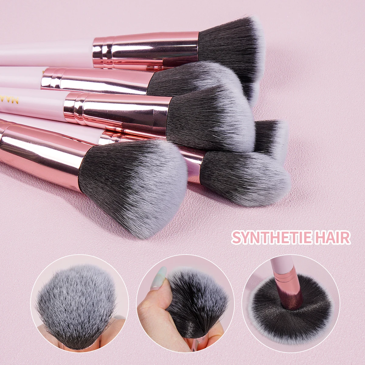 MAANGE 30PCS Makeup Brush Set Kabuki Foundation Powder Eyeshadow Brush Blending Soft Fluffy Makeup Brush Full Set for Travel