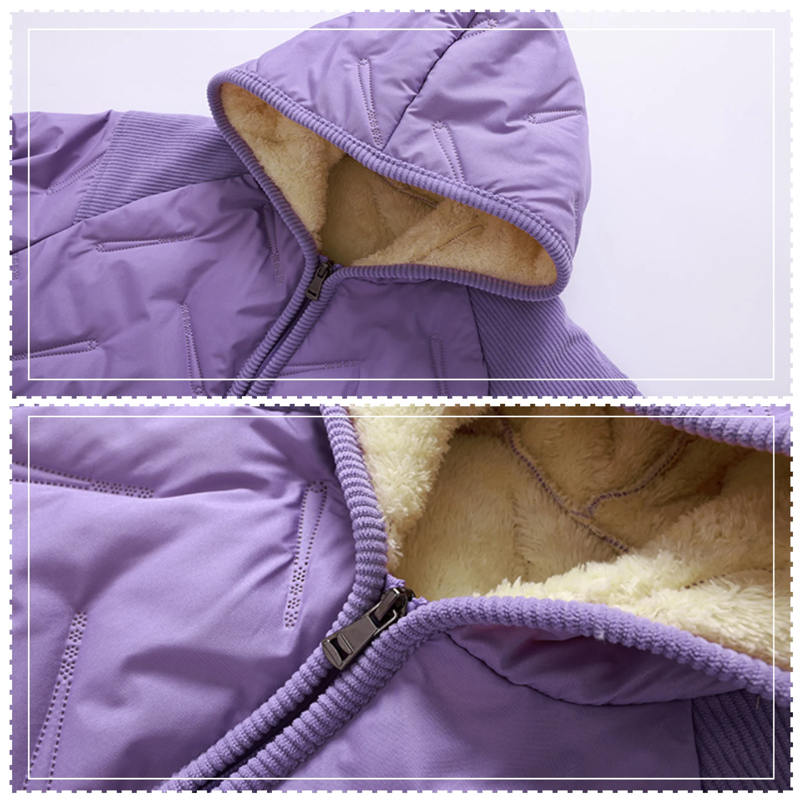 Girls Boys Puffer Coat,Children's Fleece Jacket,Winter Kids Parka,Hooded Warm Lightweight Jacket,Windproof Teens Plush Outerwear