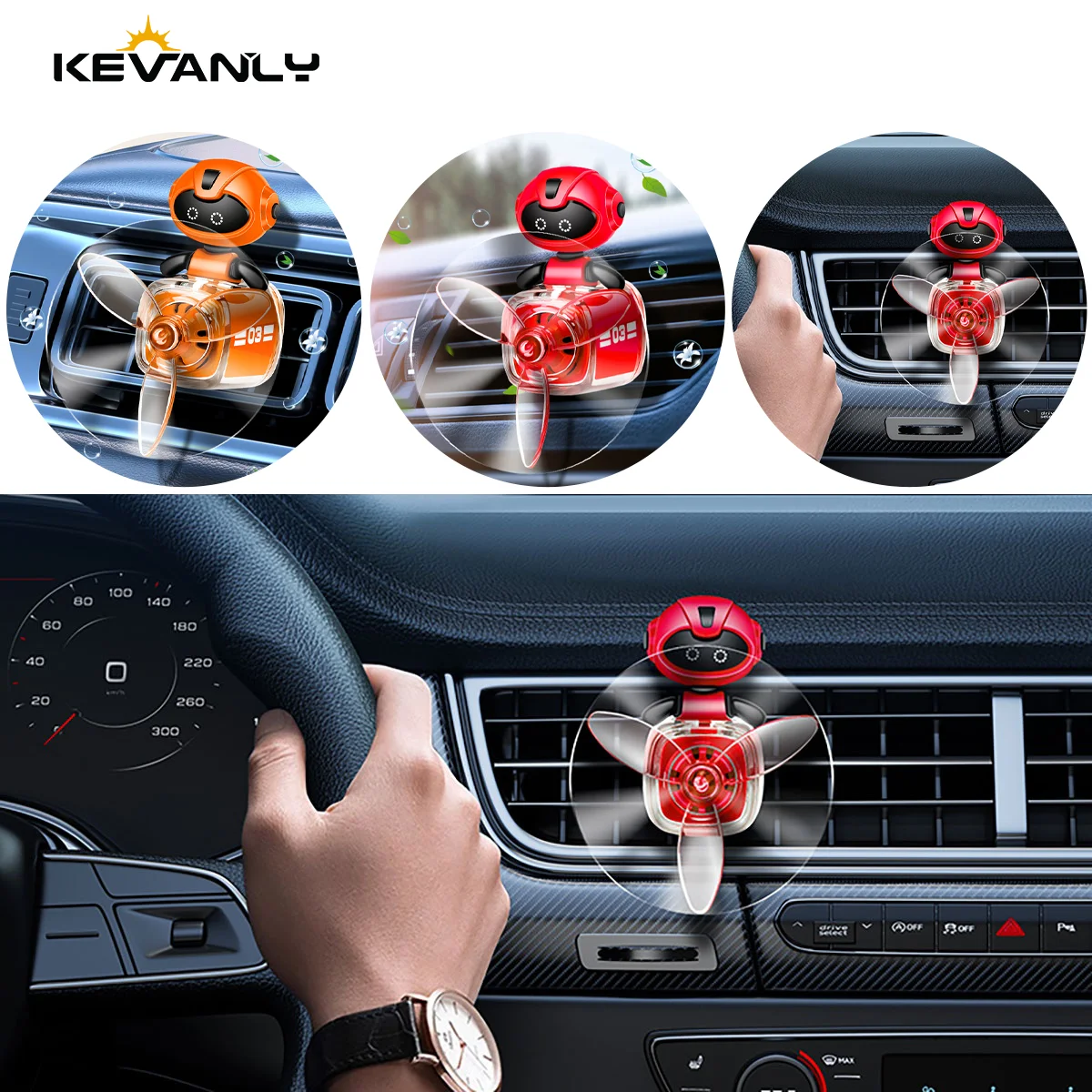 

1PC Car Air Outlet Rotatable Fan Perfume Clip Diffuser Cartoon Animal Pattern Air Freshener Car Interior Aromatherapy Decorative