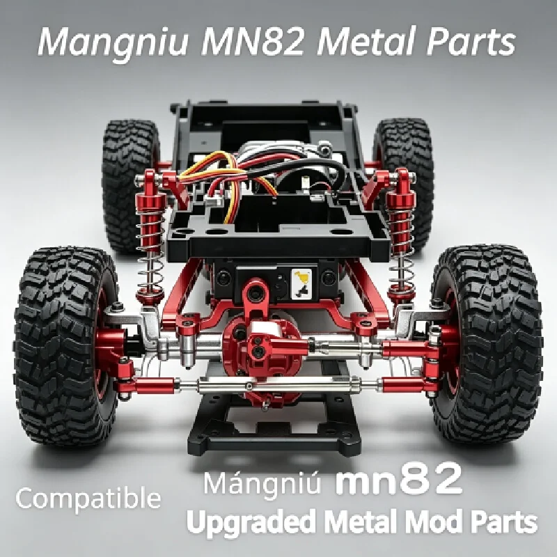 Mn82 Mn300 Rc‑Crawler Upgrade Spare‑Parts Metal Drive‑Shaft Oil‑Filled Shock‑Absorber Steering Servo‑Gear Assembly Kit For 1/12